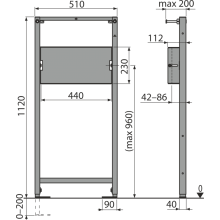 Alcadrain A104PB/1120 Montagerahmen für Unterputzarmatur