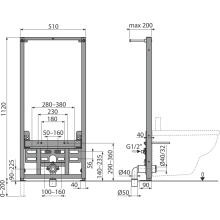 Alcadrain A105/1120 Montagerahmen für Bidet