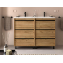 Attila Unterschrank 1200 6 Schubladen + Waschbecken Eiche...