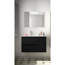 BALTIC Komplett-Set 850 2 Schubladen - Tür rechts Black Satin