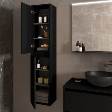 Hochschrank BALTIC 1400mm BLACK SATIN