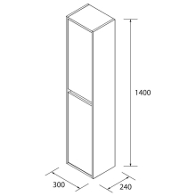Hochschrank BALTIC 1400mm Nature