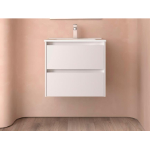 BALTIC Unterschrank 600 2 Schubladen + Waschbecken White Satin