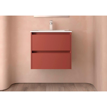 BALTIC Unterschrank 600 2 Schubladen + Waschbecken Red Satin