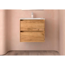 BALTIC Unterschrank 600 2 Schubladen + Waschbecken Eiche Afrika