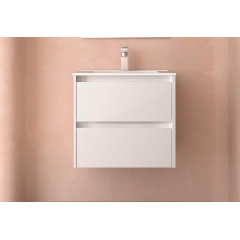 BALTIC Unterschrank 700 2 Schubladen + Waschbecken White Satin