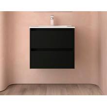 BALTIC Unterschrank 700 2 Schubladen + Waschbecken Black Satin