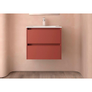 BALTIC Unterschrank 700 2 Schubladen + Waschbecken Red Satin