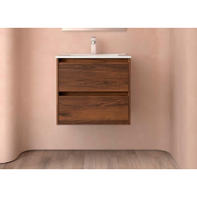 BALTIC Unterschrank 700 2 Schubladen + Waschbecken Nussbaum