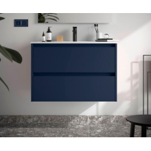 BALTIC Unterschrank 800 2 Schubladen + Waschbecken Blue Satin