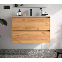 BALTIC Unterschrank 800 2 Schubladen + Waschbecken Eiche Afrika