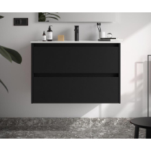 BALTIC Unterschrank 900 2 Schubladen + Waschbecken Black Satin