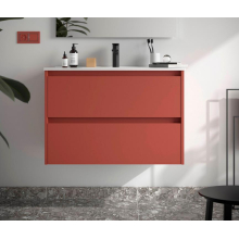 BALTIC Unterschrank 900 2 Schubladen + Waschbecken Red Satin