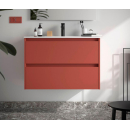 BALTIC Unterschrank 900 2 Schubladen + Waschbecken Red Satin
