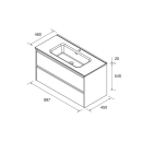 BALTIC Unterschrank 1000 2 Schubladen + Waschbecken White...