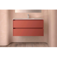 BALTIC Unterschrank 1000 2 Schubladen + Waschbecken Red Satin