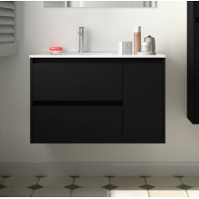 BALTIC Unterschrank 850 2 Schubladen 1 Tür re + Waschbecken Black Satin
