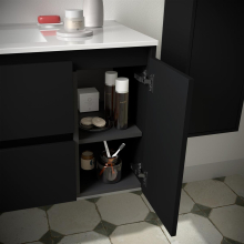 BALTIC Unterschrank 850 2 Schubladen 1 Tür re + Waschbecken Black Satin
