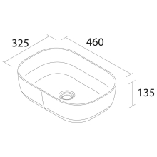 Aufsatzwaschtisch CARLA ohne Siphon und Clickerabfluss PORZELLAN WEIß Ø 360 x 105 mm