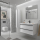 Komplett-Set ATTILA 1000 2 Schubladen WHITE SATIN + Waschtisch + Spiegel + Leuchte