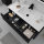 Komplett-Set ATTILA 1000 2 Schubladen BLACK SATIN + Waschtisch + Spiegel + Leuchte