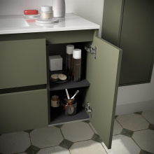 BALTIC Unterschrank 850 2 Schubladen 1 Tür re + Waschbecken Green Satin