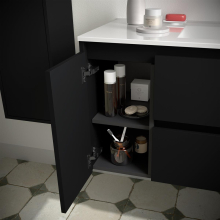 BALTIC Unterschrank 850 2 Schubladen 1 Tür li + Waschbecken Black Satin