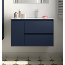 BALTIC Unterschrank 850 2 Schubladen 1 Tür li + Waschbecken Blue Satin