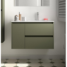 BALTIC Unterschrank 850 2 Schubladen 1 Tür li + Waschbecken Green Satin