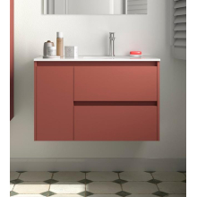BALTIC Unterschrank 850 2 Schubladen 1 Tür li + Waschbecken Red Satin