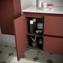 BALTIC Unterschrank 850 2 Schubladen 1 Tür li + Waschbecken Red Satin