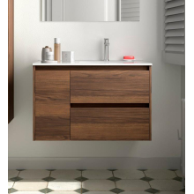 BALTIC Unterschrank 850 2 Schubladen 1 Tür li + Waschbecken Nussbaum