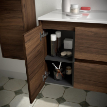 BALTIC Unterschrank 850 2 Schubladen 1 Tür li + Waschbecken Nussbaum
