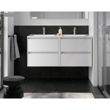 BALTIC Unterschrank 1200 4 Schubladen + Waschbecken White Gloss