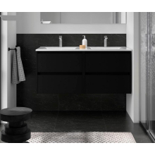 BALTIC Unterschrank 1200 4 Schubladen + Waschbecken Black Satin