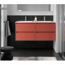 BALTIC Unterschrank 1200 4 Schubladen + Waschbecken Red Satin