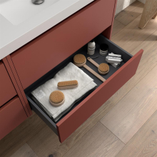 BALTIC Unterschrank 1200 4 Schubladen + Waschbecken Red Satin