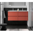 BALTIC Unterschrank 1200 4 Schubladen + Waschbecken Red...
