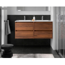 BALTIC Unterschrank 1200 4 Schubladen + Waschbecken Nussbaum
