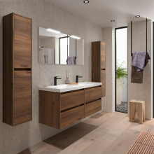 BALTIC Unterschrank 1400 4 Schubladen + Waschbecken Nussbaum