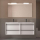 Komplett-Set ATTILA 1400 4 Schubladen WHITE SATIN + Waschtisch + Spiegel + Leuchte
