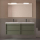 Komplett-Set ATTILA 1400 4 Schubladen GREEN SATIN + Waschtisch + Spiegel + Leuchte