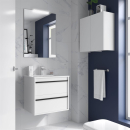 Möbel + Waschbecken ATTILA 600 2 Schubladen WHITE SATIN