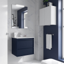Möbel + Waschbecken ATTILA 700 2 Schubladen BLUE SATIN