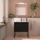 Möbel + Waschbecken ATTILA 800 2 Schubladen BLACK SATIN
