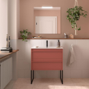 Möbel + Waschbecken ATTILA 800 2 Schubladen RED SATIN