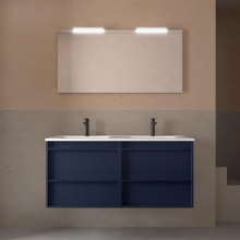 Möbel + Waschbecken ATTILA 1200 4 Schubladen BLUE SATIN