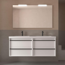 Möbel + Waschbecken ATTILA 1400 4 Schubladen WHITE SATIN