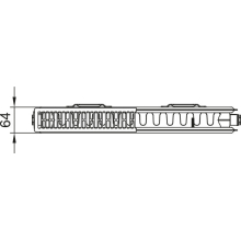 Kermi Profil-K Typ12 BH500x64x1200mm m. Abdeckung 10 bar QN 1276 weiß