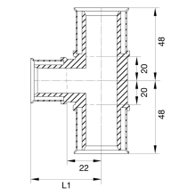Wavin Tigris M5 T-Stück reduziert, 25mm x 20mm x 20mm